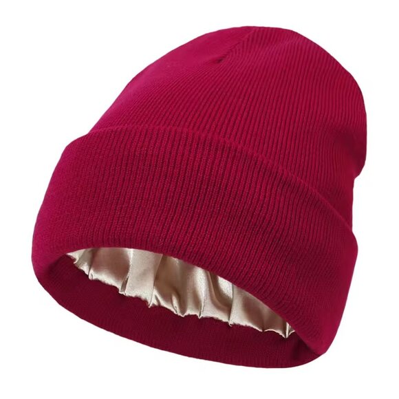 Satin Lined Anti Static Beanie Unisex Winter No Static Knitted Hat Ski Cap Cozy - Picture 15 of 16